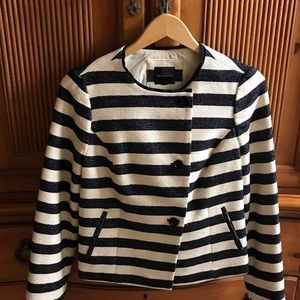 The Limited Navy and Off White striped Blazer